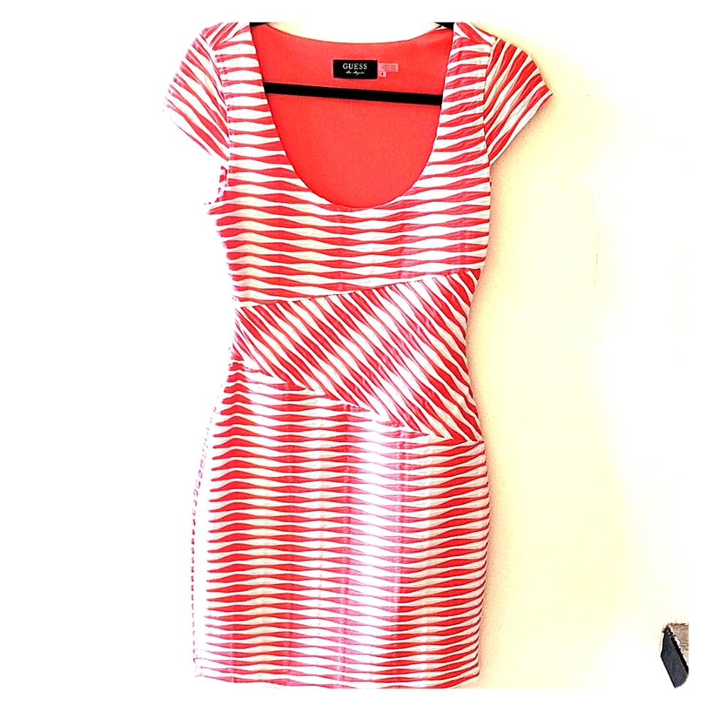 Guess orange and white party dress